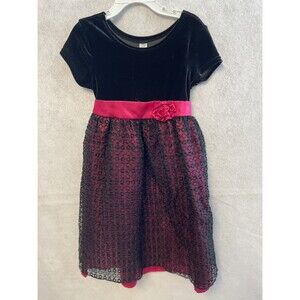 Cherokee girls dress SZ 5 lace overlay satin Christmas  holiday parties pre-own